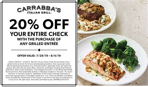 Carrabba's Italian Grill Coupons Codes for April 2024 .